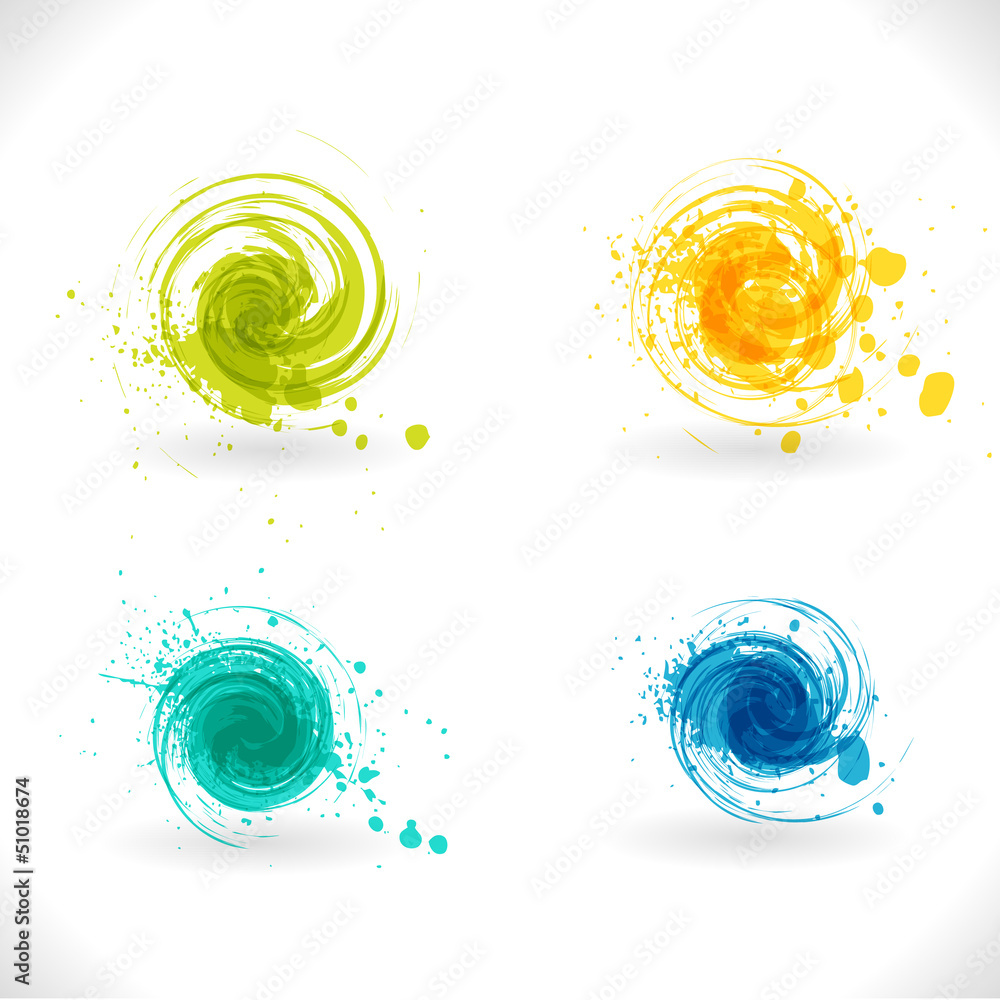 Poster grunge curl. vector abstract symbol