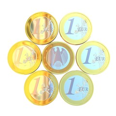 Sieben Euromünzen