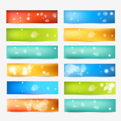 Fototapeta na wymiar Set of Color Banner. Vector Web Design Elements
