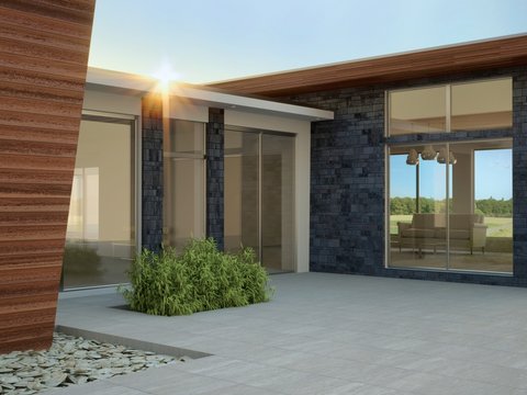 Modern Architecture, Entrance Hall in Morning Light