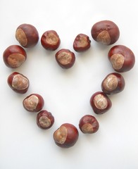 Chestnuts heart-shaped