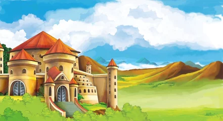Cercles muraux Chateau Les princesses - châteaux - chevaliers et fées