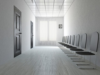 Reception with leather chairs