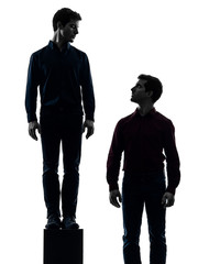 two  men twin brother friends dominant concept silhouette