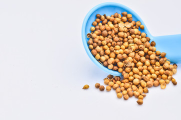 Heap coriander seeds