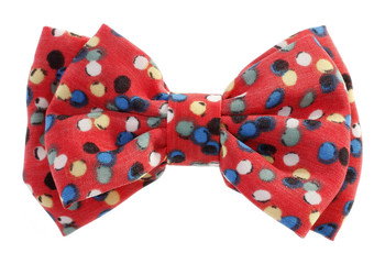 Dotted bow tie red with multicolor spots