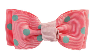 Dotted bow tie pink with blue spots