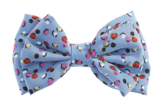 Dotted bow tie blue with multicolor spots