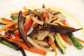 Vegetables on  plate Spain