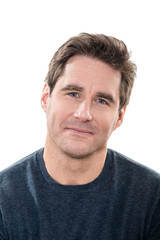 Fototapeta premium mature handsome man blue eyes smiling portrait