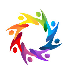 Teamwork people helping logo vector