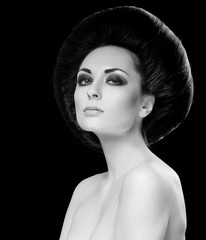 Beautiful woman with fashion hairstyle