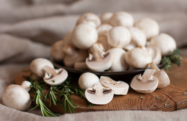 food field mushrooms and spices