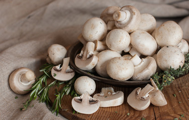 food field mushrooms and spices