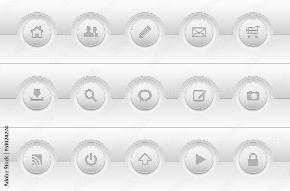Poster set of modern simple web icons