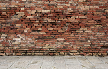 Room with brick wall