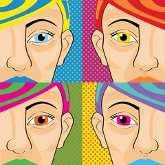 Poster de jardin Pop Art Colorful pop art women