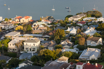 aerial view of houses in Devonport, New Zealand