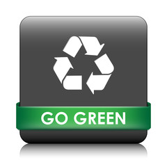 GO GREEN Button (recycle ecology energy sustainable development)