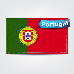 Fabric texture of the flag of Portugal