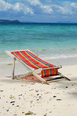 Beach Chair on Tropical Beach