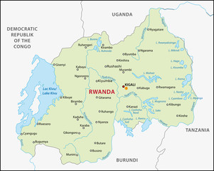 Rwanda map - obrazy, fototapety, plakaty