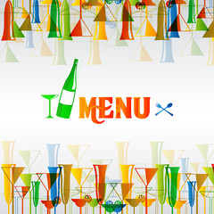 vector illustration of restaurant wine bar menu design