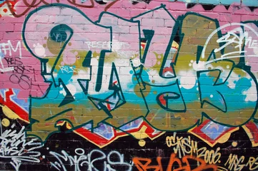 Crédence de cuisine en verre imprimé Graffiti Mur d& 39 art de rue de graffiti