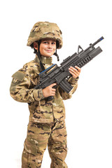 Young soldier with rifle