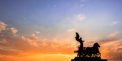 Monument à Victor Emanuel II - coucher de soleil