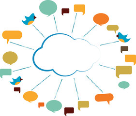 communication cloud with speech bubbles