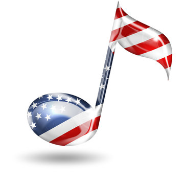 musical note with american flag colors