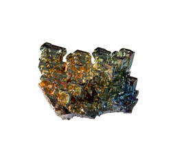 Bismuth nugget on a  white background