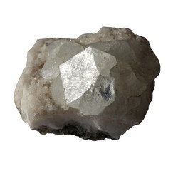 Mineral Apophyllite on  white background