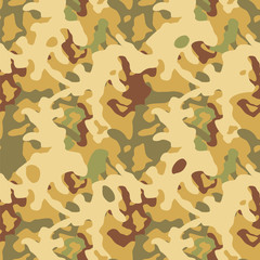 Desert brown and beige camouflage seamless pattern, vector