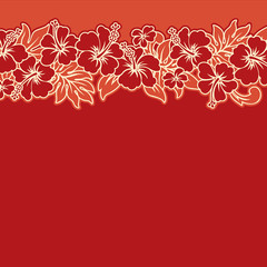 Hibiscuses vector wallpaper © PrintingSociety