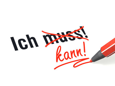 Stift- & Schriftserie: Ich muss nicht, ich kann! rot