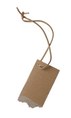 Blank paper tag isolated on white