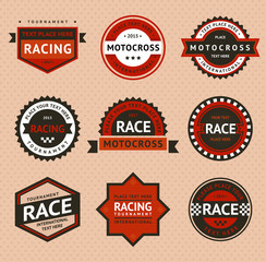 Racing badges, vintage style