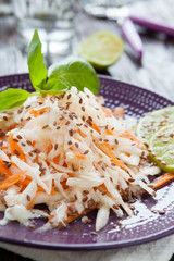 grated black radish and carrots drenched with honey