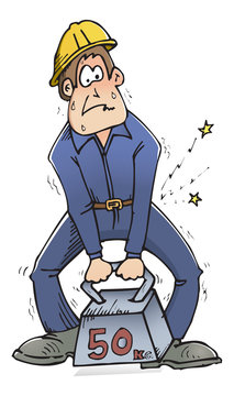 recommend clip art: Homme levant une lourde charge, douleur au dos