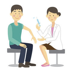 Fototapeta premium Young man to be vaccinated