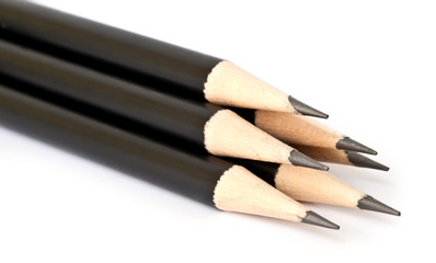 close-up of black pencil.