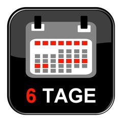 Glossy Button - Kalender: 6 Tage