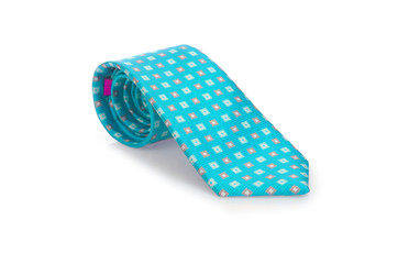 Elegant silk male tie ( necktie ) on white