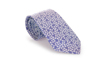 Elegant silk male tie ( necktie ) on white