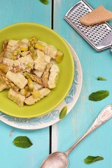 gnocci with asparagus.