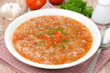 tomato soup with buckwheat