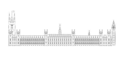 Big Ben and House of Parliament vector illustration