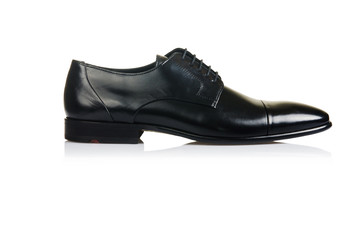 Fashion concept with male shoes on white